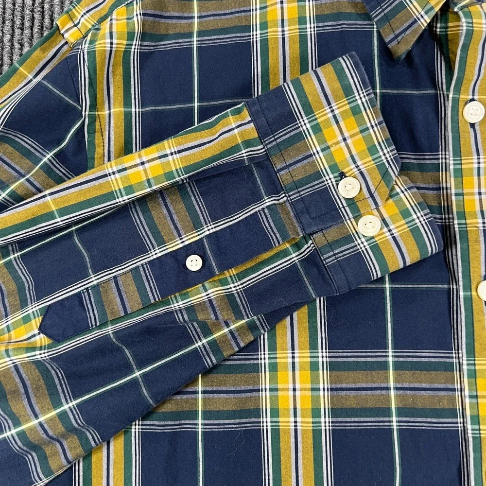 Banana Republic Shirt Mens‎ XL Extra Large Blue Yellow Plaid Long Sleeve Button